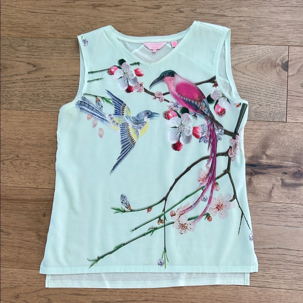 Beautiful Ted Baker Sleeveless Blouse Top Mint Green sz 2